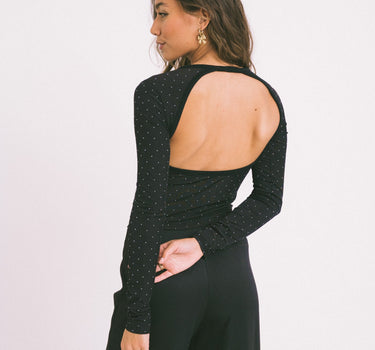 TILTIL Tina Open Back Longsleeve Black Glitter - Things I Like Things I Love