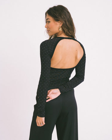 TILTIL Tina Open Back Longsleeve Black Glitter - Things I Like Things I Love