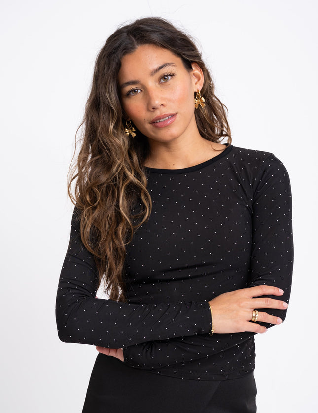 TILTIL Tina Open Back Longsleeve Black Glitter - Things I Like Things I Love