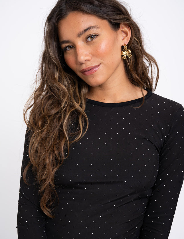 TILTIL Tina Open Back Longsleeve Black Glitter - Things I Like Things I Love