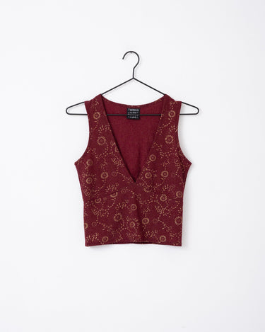 TILTIL Ulla Singlet Ruby Red Gold Print - Things I Like Things I Love