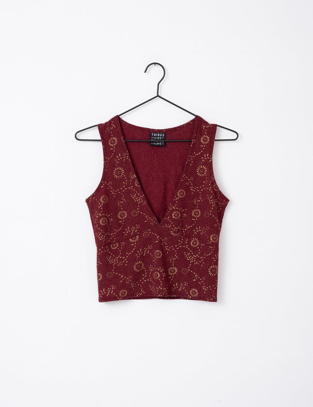 TILTIL Ulla Singlet Ruby Red Gold Print - Things I Like Things I Love