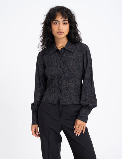 TILTIL Vera Blouse Black Flower Print - Things I Like Things I Love