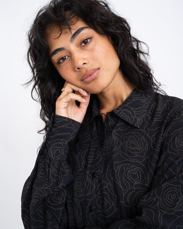 TILTIL Vera Blouse Black Flower Print - Things I Like Things I Love