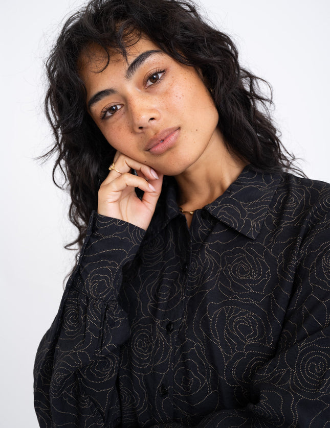 TILTIL Vera Blouse Black Flower Print - Things I Like Things I Love