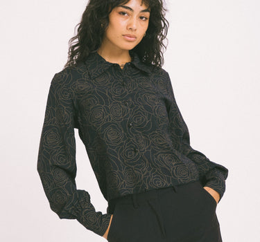 TILTIL Vera Blouse Black Flower Print - Things I Like Things I Love