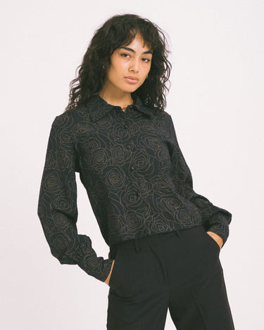 TILTIL Vera Blouse Black Flower Print - Things I Like Things I Love