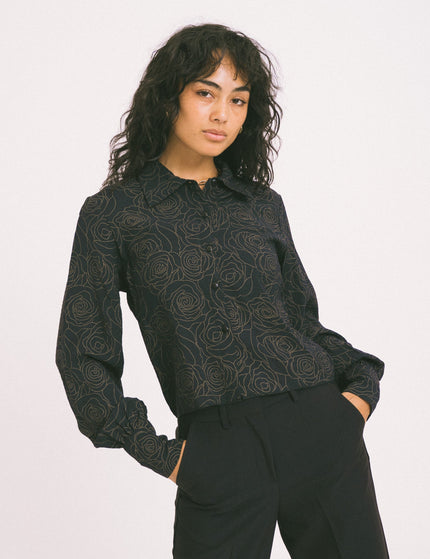 TILTIL Vera Blouse Black Flower Print - Things I Like Things I Love