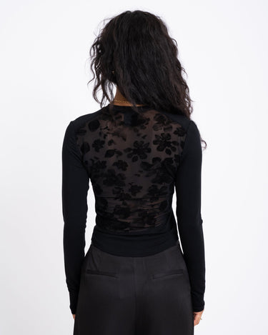 TILTIL Vita Detail Longsleeve Flower Mesh Black - Things I Like Things I Love