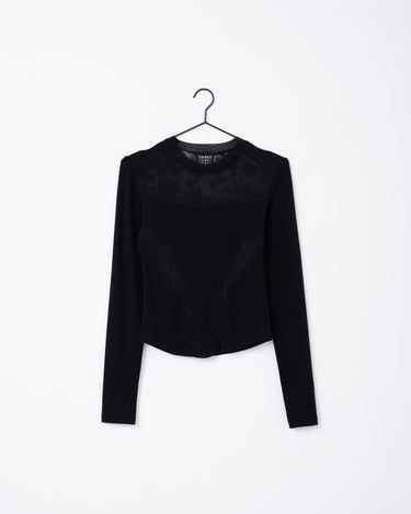 TILTIL Vita Detail Longsleeve Flower Mesh Black - Things I Like Things I Love