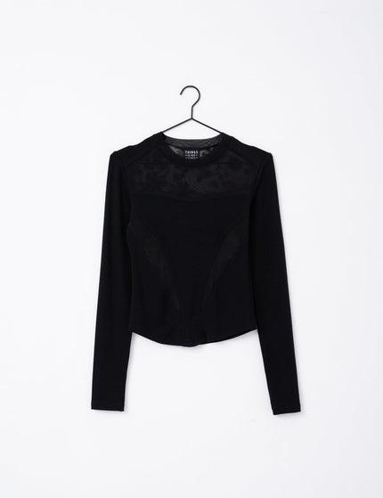 TILTIL Vita Detail Longsleeve Flower Mesh Black - Things I Like Things I Love