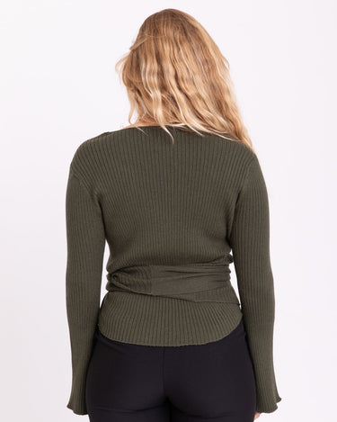 TILTIL Winny Wrap Knit Flare Army Green - Things I Like Things I Love