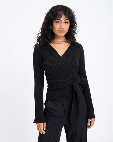 TILTIL Winny Wrap Knit Flare Black - Things I Like Things I Love