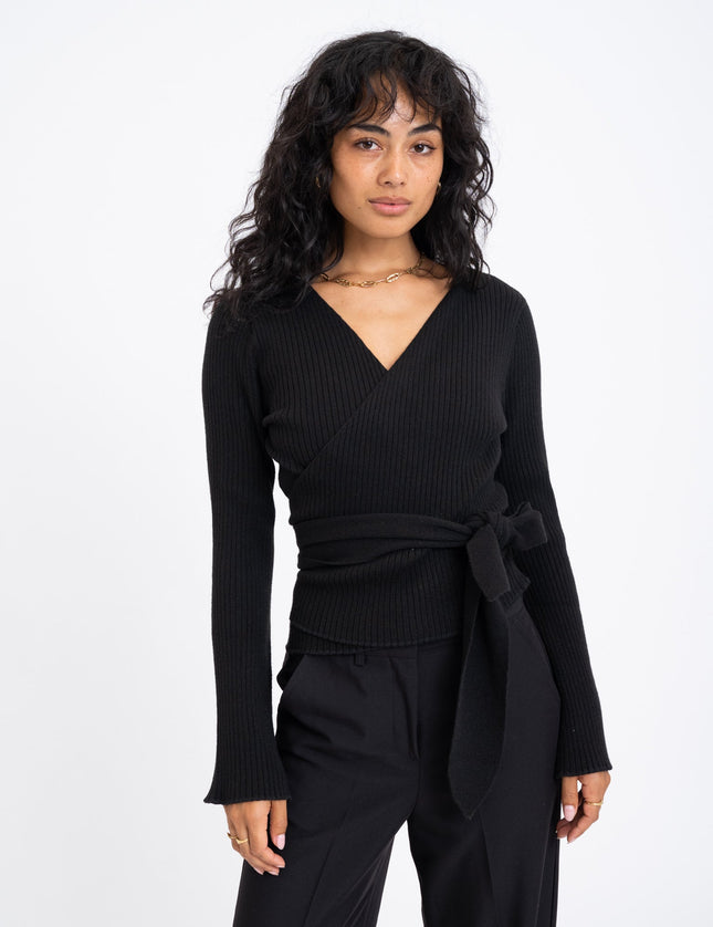 TILTIL Winny Wrap Knit Flare Black - Things I Like Things I Love