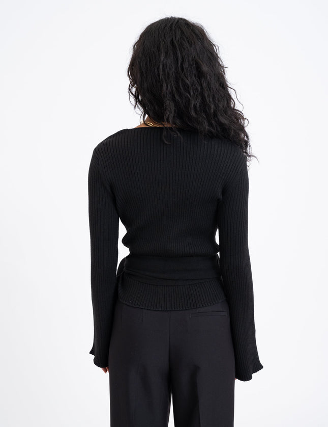 TILTIL Winny Wrap Knit Flare Black - Things I Like Things I Love