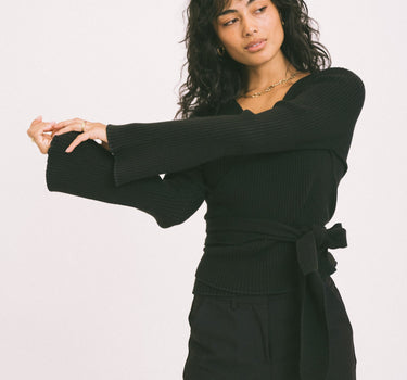 TILTIL Winny Wrap Knit Flare Black - Things I Like Things I Love