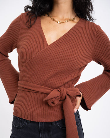 TILTIL Winny Wrap Knit Flare Red Rust - Things I Like Things I Love