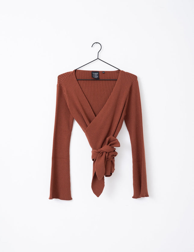 TILTIL Winny Wrap Knit Flare Red Rust - Things I Like Things I Love