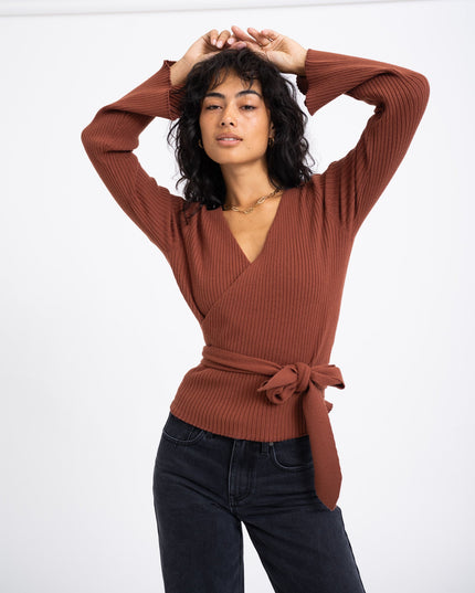 TILTIL Winny Wrap Knit Flare Red Rust - Things I Like Things I Love