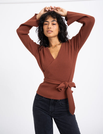 TILTIL Winny Wrap Knit Flare Red Rust - Things I Like Things I Love