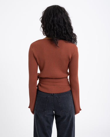 TILTIL Winny Wrap Knit Flare Red Rust - Things I Like Things I Love