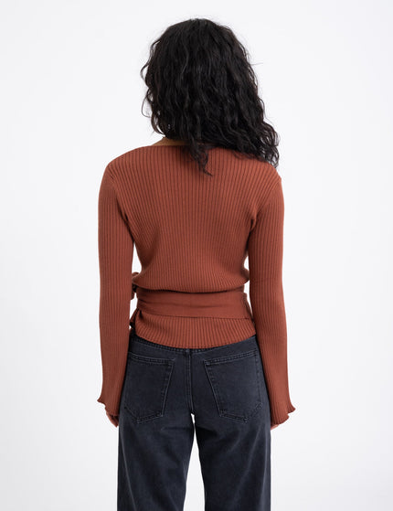 TILTIL Winny Wrap Knit Flare Red Rust - Things I Like Things I Love