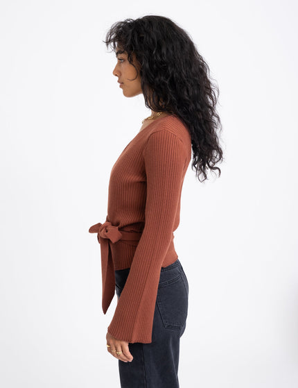 TILTIL Winny Wrap Knit Flare Red Rust - Things I Like Things I Love