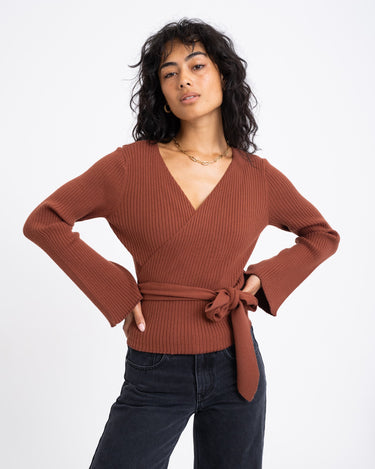 TILTIL Winny Wrap Knit Flare Red Rust - Things I Like Things I Love