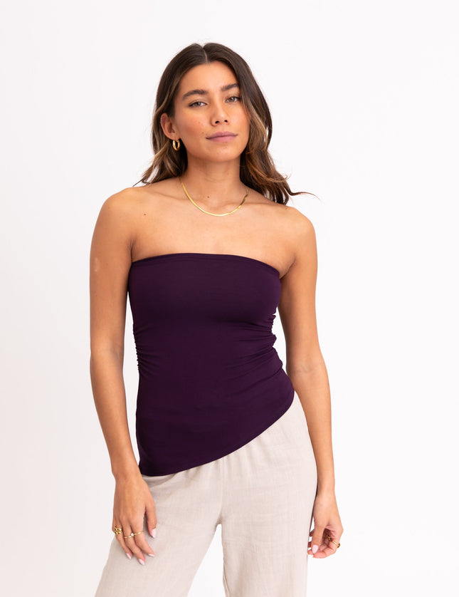 TILTIL Zoe Tube Top Aubergine Purple - Things I Like Things I Love