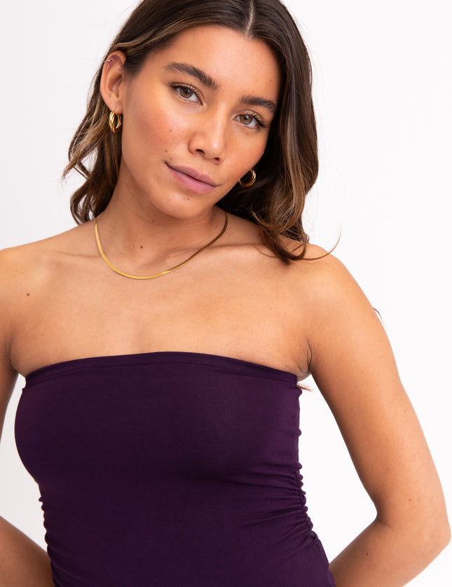 TILTIL Zoe Tube Top Aubergine Purple - Things I Like Things I Love