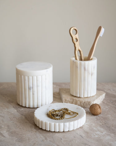 Toothbrush Holder Marble White - Things I Like Things I Love