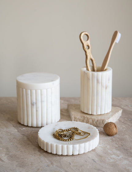 Toothbrush Holder Marble White - Things I Like Things I Love