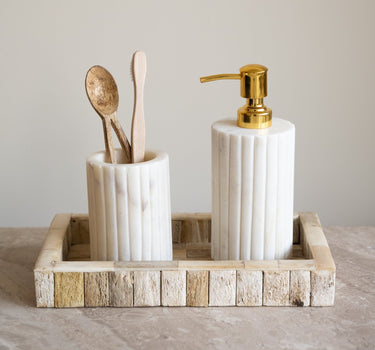 Toothbrush Holder Marble White - Things I Like Things I Love