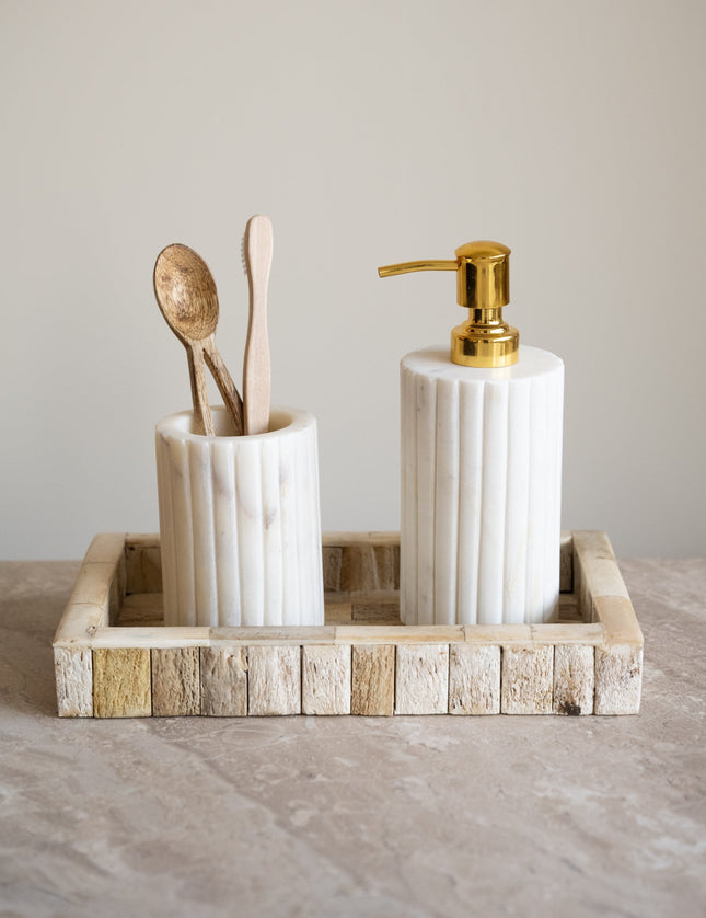 Toothbrush Holder Marble White - Things I Like Things I Love