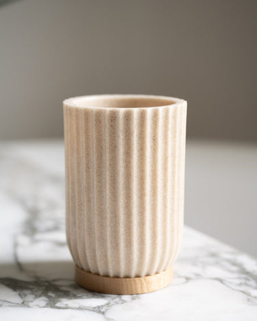 Toothbrush Holder Wood Beige - Things I Like Things I Love