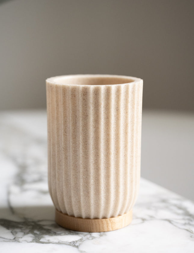 Toothbrush Holder Wood Beige - Things I Like Things I Love