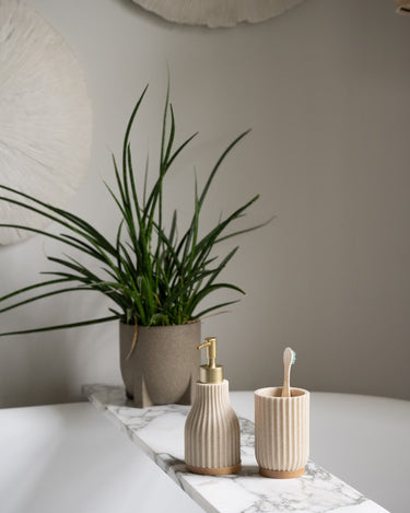 Toothbrush Holder Wood Beige - Things I Like Things I Love