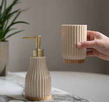 Toothbrush Holder Wood Beige - Things I Like Things I Love