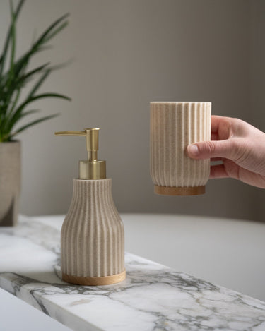 Toothbrush Holder Wood Beige - Things I Like Things I Love