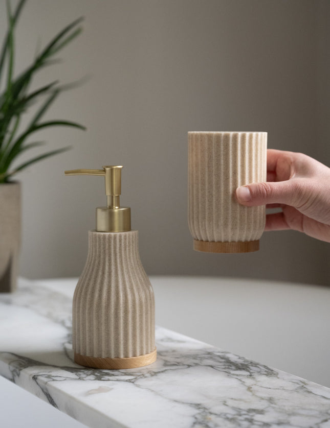 Toothbrush Holder Wood Beige - Things I Like Things I Love