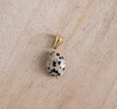 TTG Charm Goldplated Beige Stone Dalmatian Jasper - Things I Like Things I Love