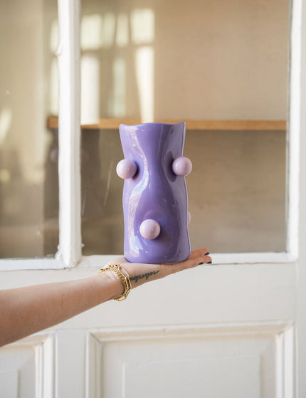 Vase Bola Ceramic Bright Purple - Things I Like Things I Love