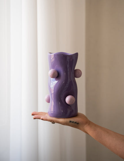 Vase Bola Ceramic Bright Purple - Things I Like Things I Love