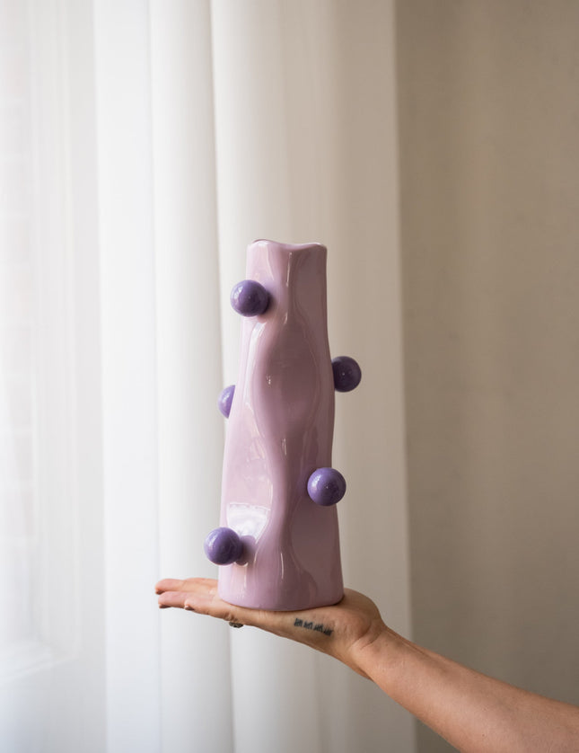 Vase Bola Ceramic Bright Purple - Things I Like Things I Love