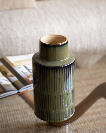 Vase Ceramic Green Brown - Things I Like Things I Love