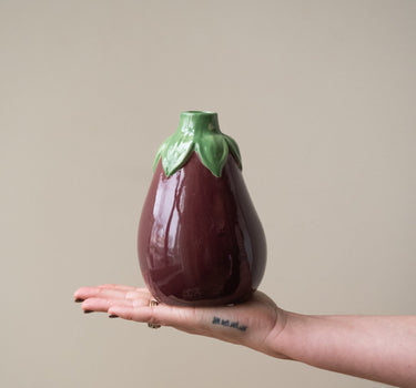 Vase Eggplant Earthenware - Things I Like Things I Love