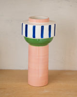 Vase Glam Pink/Green/Stripe