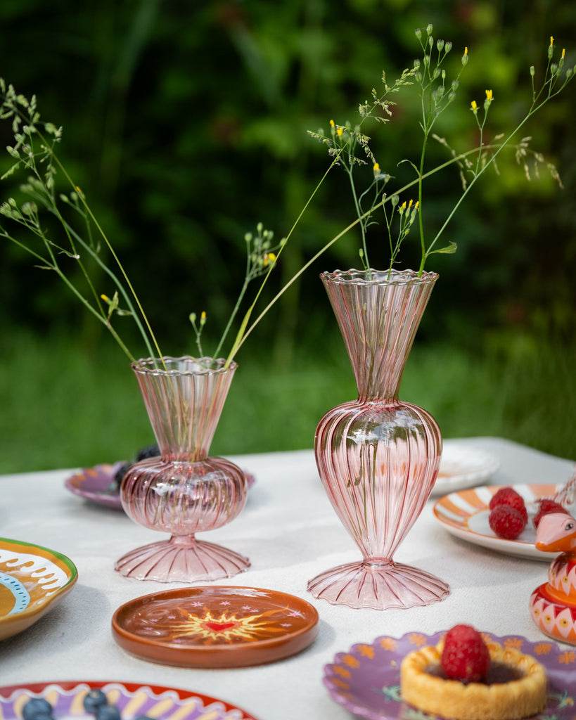 Vase Glass Pink Swirl - Things I Like Things I Love