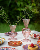 Vase Glas Rosa Wirbel