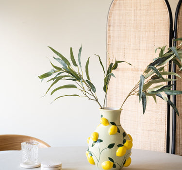 Vase Lemon Large Leaf Multi - Things I Like Things I Love